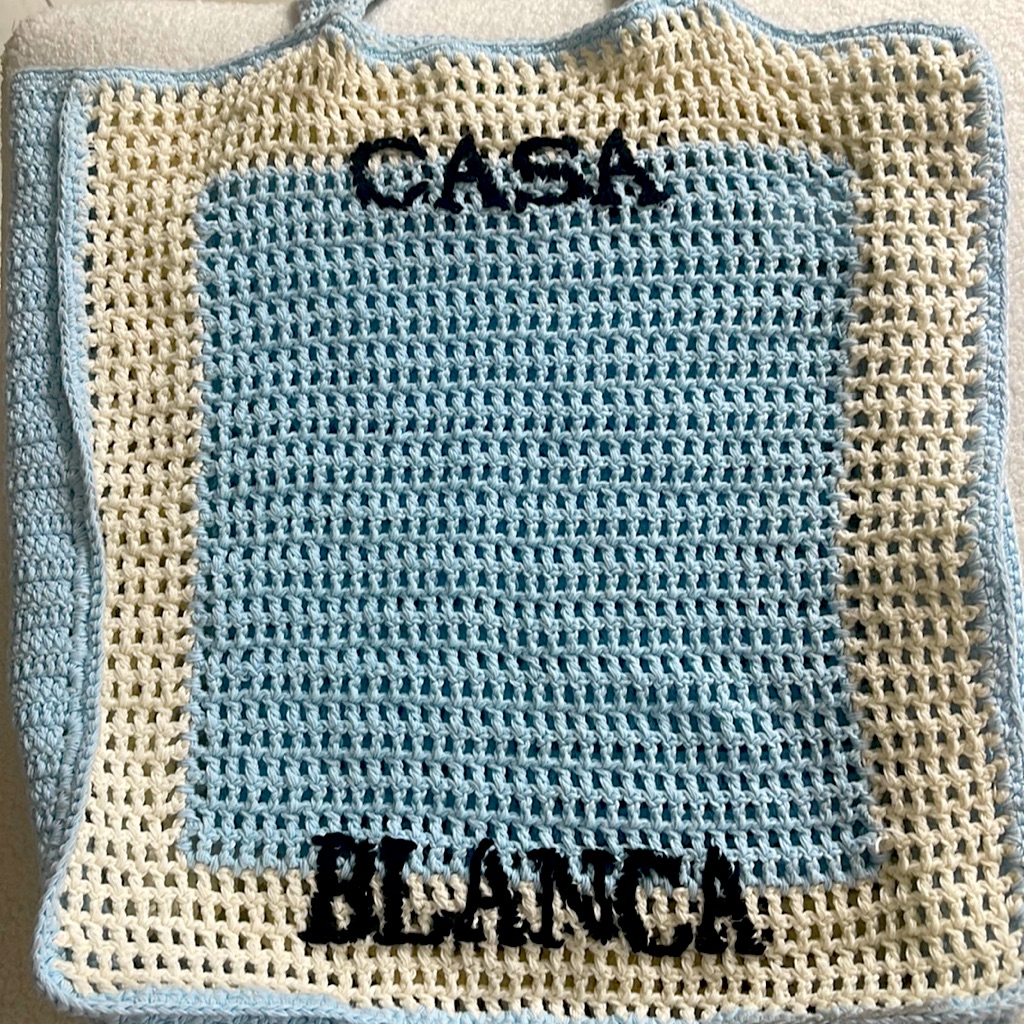 Casablanca Tennis Club Crochet Tote